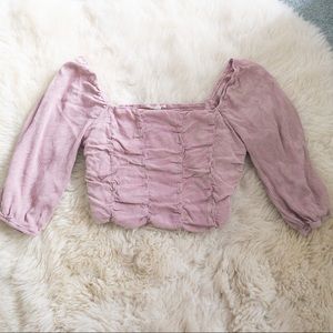 Ruched mauve cropped top